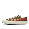 COMME Des GARÇONS Play Converse Multi Heart Low 'Olive' -Rooted Store 162976C 1