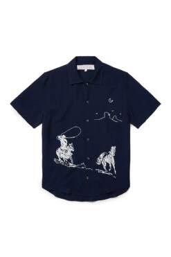 One Of These Days Into The Distance Camp Shirt 'Navy'