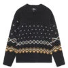 Stussy Roll V-Neck Fair Isle Sweater 'Charcoal' -Rooted Store BUY 117251 CHAR ROOTED NASHVILLE 1