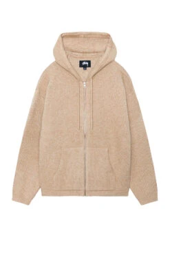 Stussy Zip Up Hooded Sweater 'Camel'