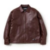 Neighborhood Leather Zip Work Jacket 'Brown'