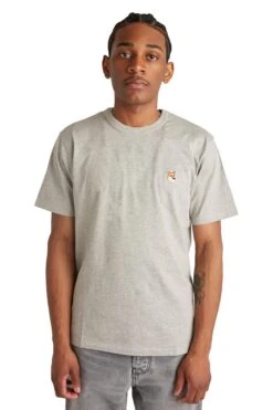 Maison Kitsune Mens Fox Head Patch Classic Tee 'Grey'
