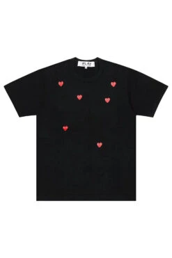 Comme Des Garcons Multi Red Heart Tee 'Black'