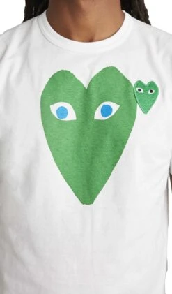 Comme Des Garcons PLAY Green Blue Eyes Tee 'White' -Rooted Store BUY AZ T090 051 ROOTED NASHVILLE 4