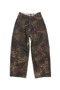 Acne Studios 2023 Distressed Coating Monogram Jeans 'Brown'