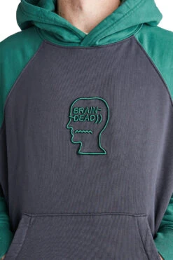 Brain Dead Pigment Wash Logo Head Raglan Hoodie 'Navy' -Rooted Store BUY BDW23T09003614NY01 ROOTED NASHVILLE 4