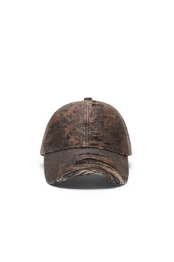 Acne Studios Distressed Coating Monogram Hat 'Brown'