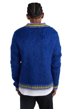 Marni Mixed Yarn V-Neck Sweater 'Royal' -Rooted Store BUY CVMG0097Q0UFU10800B56 ROOTED NASHVILLE 3