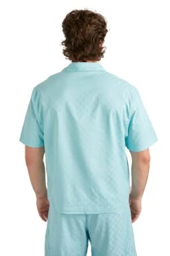 Jordan Mens Essentials SS Button Up Shirt 'Blue' -Rooted Store BUY DX9681 464 ROOTED NASHVILLE 3