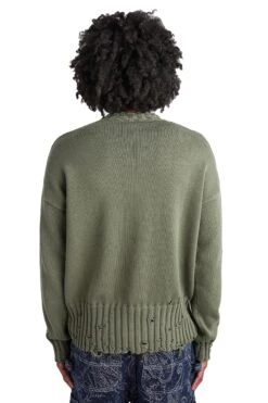Marni Disheveled Cotton Crewneck Sweater 'Leav Green' -Rooted Store BUY GCMG0210A0 UFC652 00V67 ROOTED NASHVILLE 3 0da35329 9ca7 4a60 aea9 dc028778accb