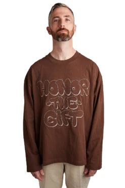 Honor The Gift Amp'd Up LS Tee 'Brown'