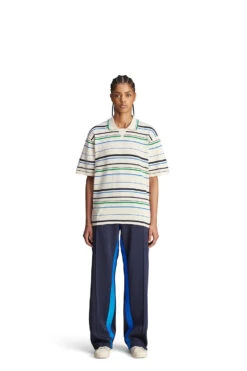 Adidas X Wales Bonner Knit Polo 'Wonder White/Green/Blue Bird' -Rooted Store BUY JM8203 ROOTED NASHVILLE 4