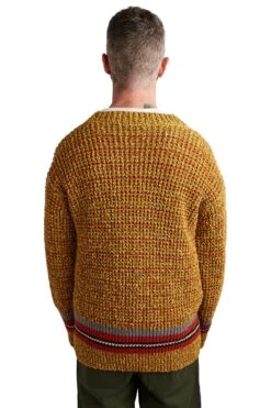 Maison Kitsune Fox Head Crafty Comfort Cardidan 'Mustard Melange' -Rooted Store BUY LM00508KT1095 ROOTED NASHVILLE 3