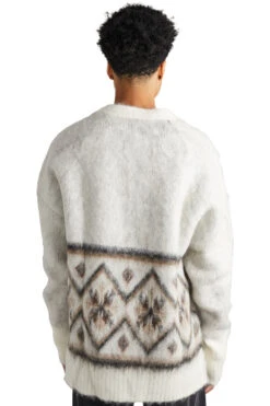 Martine Rose Brushed Mohair Fair Isle Cardigan 'Ivory/Oat/Chocolate' -Rooted Store BUY MRAW23 931 NASHVILLE 3