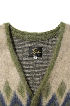 Needles Mohair Diamond Cardigan 'Olive' -Rooted Store BUY PU310 ROOTED NASHVILLE 3