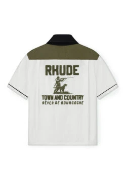 Rhude Town And Country Bowling Shirt 'Military Green/Off White' -Rooted Store BUY RHFW24SR010142346 ROOTED NASHVILLE 2