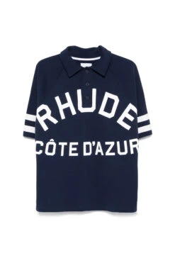 RHUDE Cote D'Azu Pique Raglan Polo 'Navy'