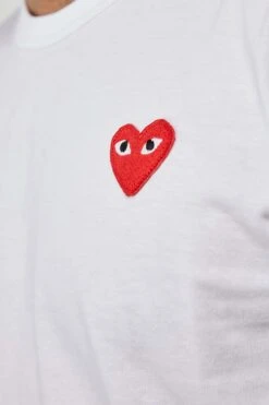 Comme Des Garcons PLAY Mens Red Heart Tee 'White/Red' -Rooted Store CDGPlayAZ T108 051 2 4