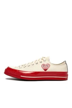 Comme Des Garcons PLAY X Converse Chuck 70 Low Shoes Egret/Red