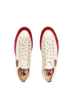 Comme Des Garcons PLAY X Converse Chuck 70 Low Shoes Egret/Red -Rooted Store buy A01796C 3 rooted nashville