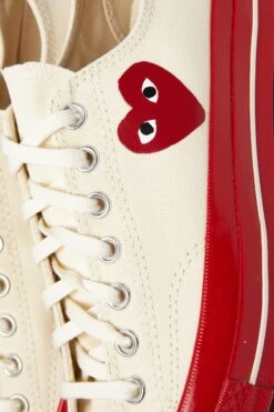 Comme Des Garcons PLAY X Converse Chuck 70 Low Shoes Egret/Red -Rooted Store buy A01796C 4 rooted nashville