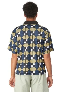 WHIM Mens Micro Poly Pique Golf Shirt 'Black' -Rooted Store buy Micro Poly Pique 3 Button Golf Shirt WG FW22 04 3 rooted nashville