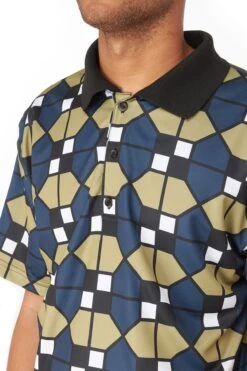 WHIM Mens Micro Poly Pique Golf Shirt 'Black' -Rooted Store buy Micro Poly Pique 3 Button Golf Shirt WG FW22 04 4 rooted nashville